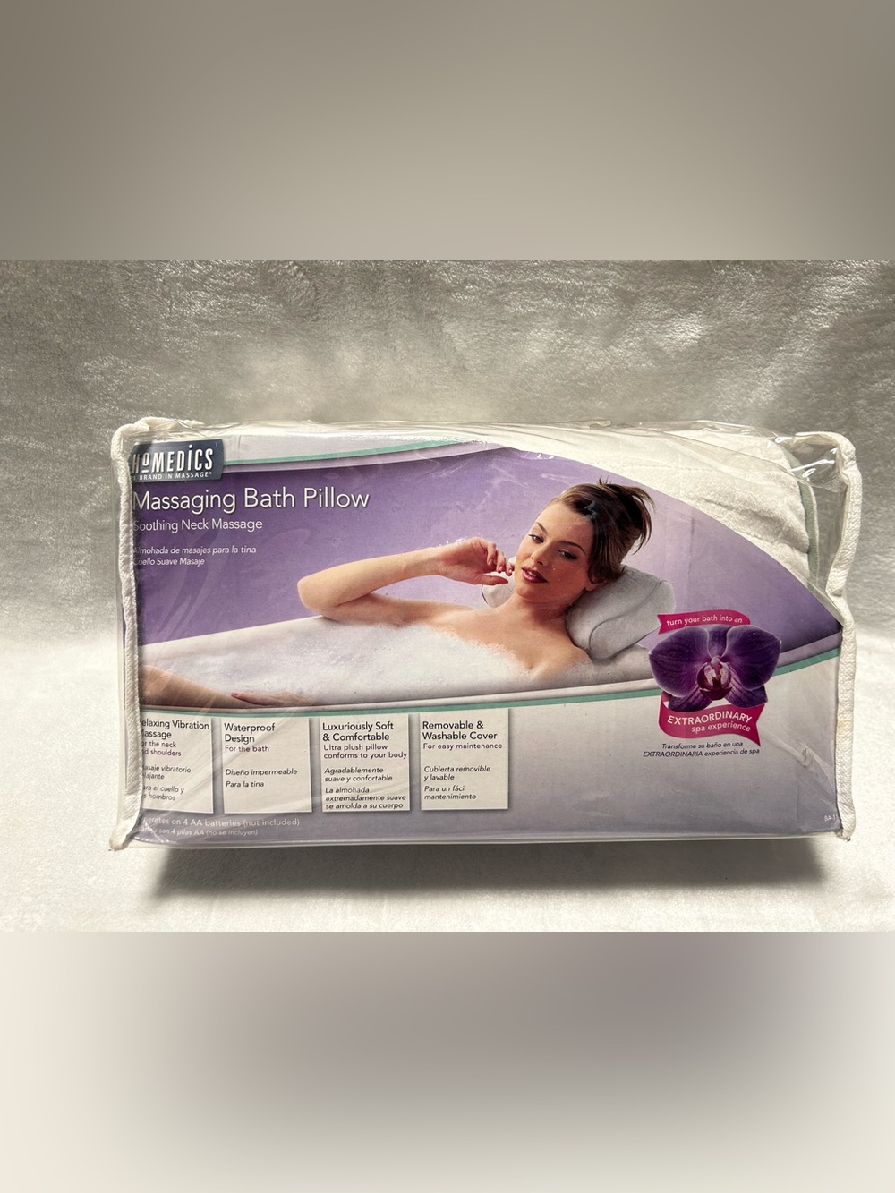 HoMedics white neck shoulders massaging bath pillow MODEL BA-110-2